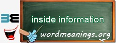 WordMeaning blackboard for inside information